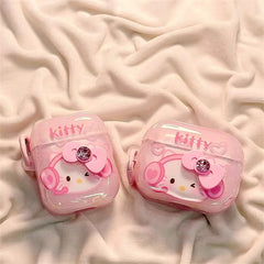 3D Pink Bow Hello Kitty Airpod Glossy Case