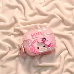 3D Pink Bow Hello Kitty Airpod Glossy Case