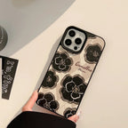 Protective Apple iPhone Back Cover - Retro Flower Floral PU Leather iPhone Soft Silicone Case - Style 2