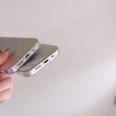 Silver Blue Ray Pink Bow Bumper Camera Protection iPhone Case With Bow Lanyard