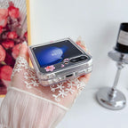 Powerpuff Girls Magsafe Transparent Samsung Z Flip Case With Round Bracelet Lanyard Mobile Case by CoverMeUp - Style 12
