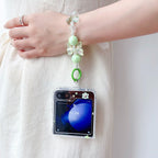 Powerpuff Girls Magsafe Transparent Samsung Z Flip Case With Round Bracelet Lanyard Mobile Case by CoverMeUp - Style 7