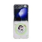 Powerpuff Girls Magsafe Transparent Samsung Z Flip Case With Round Bracelet Lanyard Mobile Case by CoverMeUp - Style 13