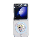 Powerpuff Girls Magsafe Transparent Samsung Z Flip Case With Round Bracelet Lanyard Mobile Case by CoverMeUp - Style 14