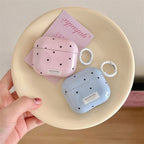 Pink Blue Polka Dots Airpod Glossy Case Mobile Case by CoverMeUp