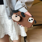 Protective Apple iPhone Back Cover - 3D Cute Standing Brown Dog Phone Holder Trending Shockproof Rubber Silicone iPhone Case - Style 5