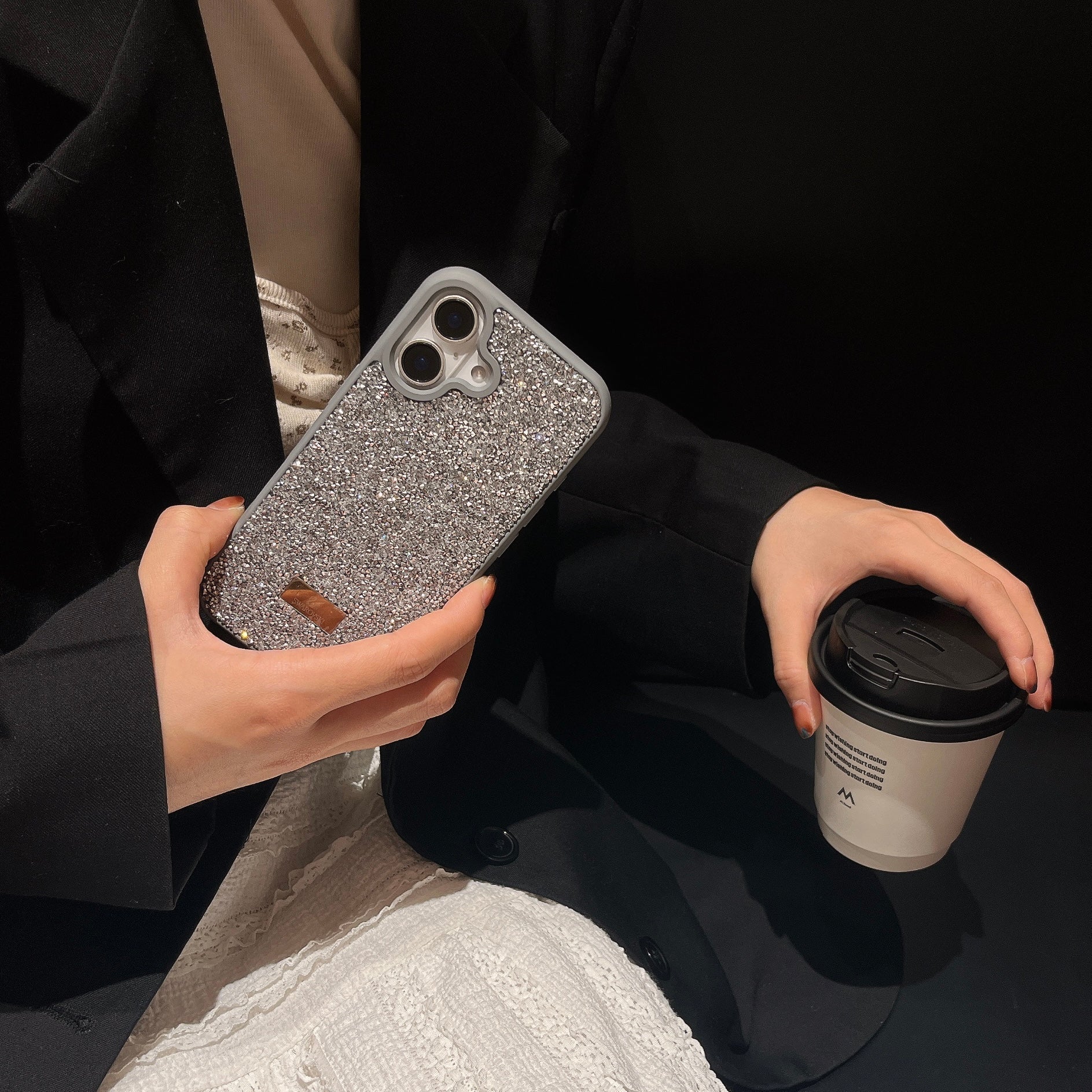 Protective Apple iPhone Back Cover - Premium Luxury Branded Rhinestone Diamond Glitter iPhone Samsung Silicone Case - Style 3