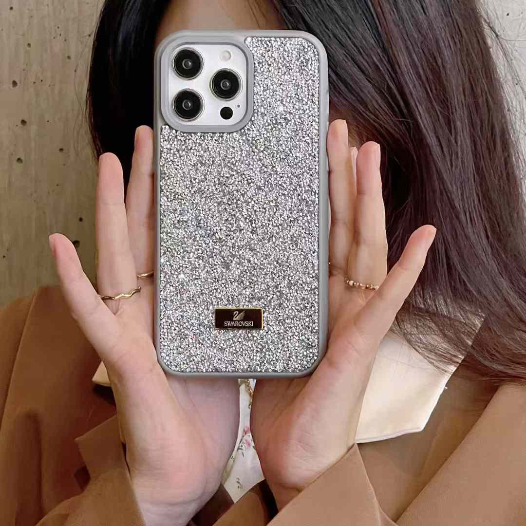 Protective Apple iPhone Back Cover - Premium Luxury Branded Rhinestone Diamond Glitter iPhone Samsung Silicone Case - Style 17