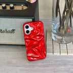 Red Wrinkle Textured Soft Silicone Case Mobile Case by CoverMeUp
