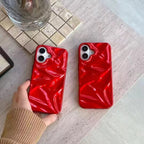 Red Wrinkle Textured Soft Silicone Case Mobile Case by CoverMeUp - Style 2