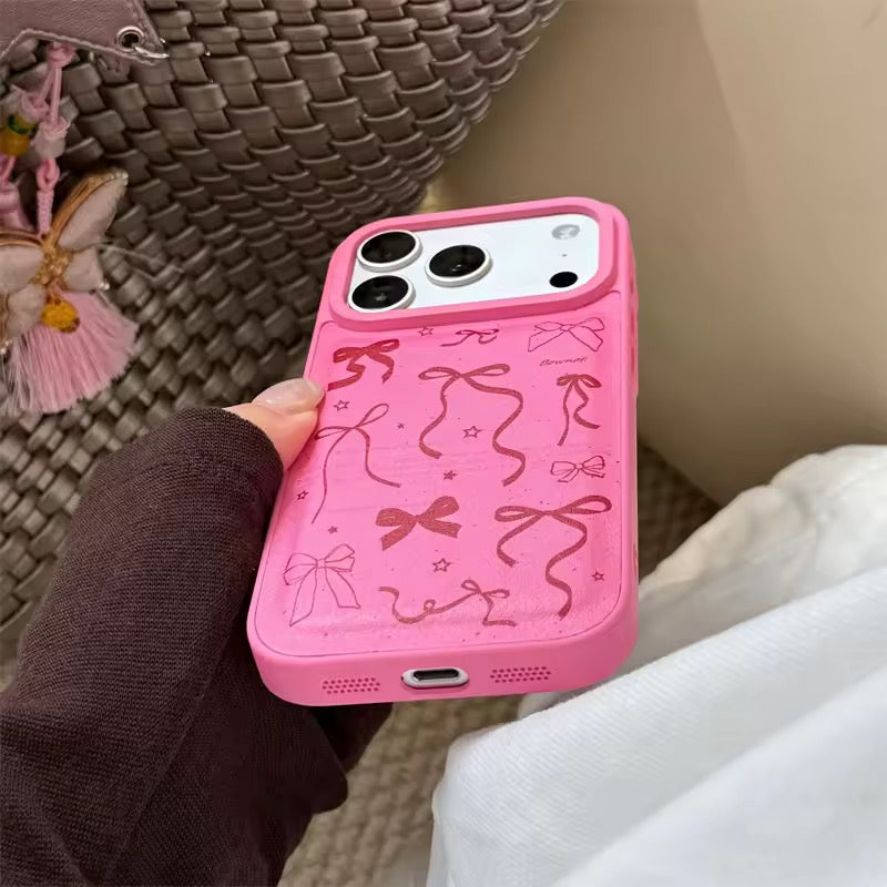 Protective Apple iPhone Back Cover - Rose Bow Pink iPhone Pre-Order Case - Style 3