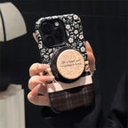 Protective Apple iPhone Back Cover - Vintage Pattern Glossy Magnetic Phone Holder iPhone Pre-Order Case - Style 2