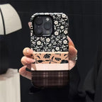 Protective Apple iPhone Back Cover - Vintage Pattern Glossy Magnetic Phone Holder iPhone Pre-Order Case - Style 5