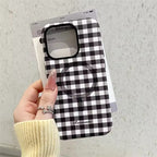 Protective Apple iPhone Back Cover - Checkered Glossy Plaid Magsafe Magnetic Phone Holder iPhone Pre-Order Case - Style 6