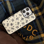 Protective Apple iPhone Back Cover - Retro Black Floral Leather Style Full Protection iPhone Bumper Case - Style 3