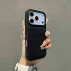 Protective Apple iPhone Back Cover - Leather Litchi Pattern Black Bumper iPhone Pre-Order Case - Style 6
