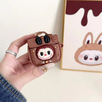 3D Labubu Bag Luxury Airpod Case With Brown Lanyard Mobile Case by CoverMeUp - Style 6