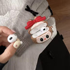 3D Red Bow Cute Labubu Airpod Case With Ring Mobile Case by CoverMeUp - Style 4