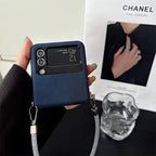 Denim Fabric Blue Samsung Z Flip Pre-Order Case Mobile Case by CoverMeUp - Style 4