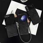 Denim Fabric Black Samsung Z Flip Pre-Order Case Mobile Case by CoverMeUp - Style 2