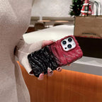 3 Dimensional Red Black Gradient Textured Lanyard Pre-Order iPhone Soft Silicone Case