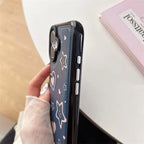 Protective Apple iPhone Back Cover - Blue Leather 3D Star Pre-Order iPhone Silicone Case - Style 6