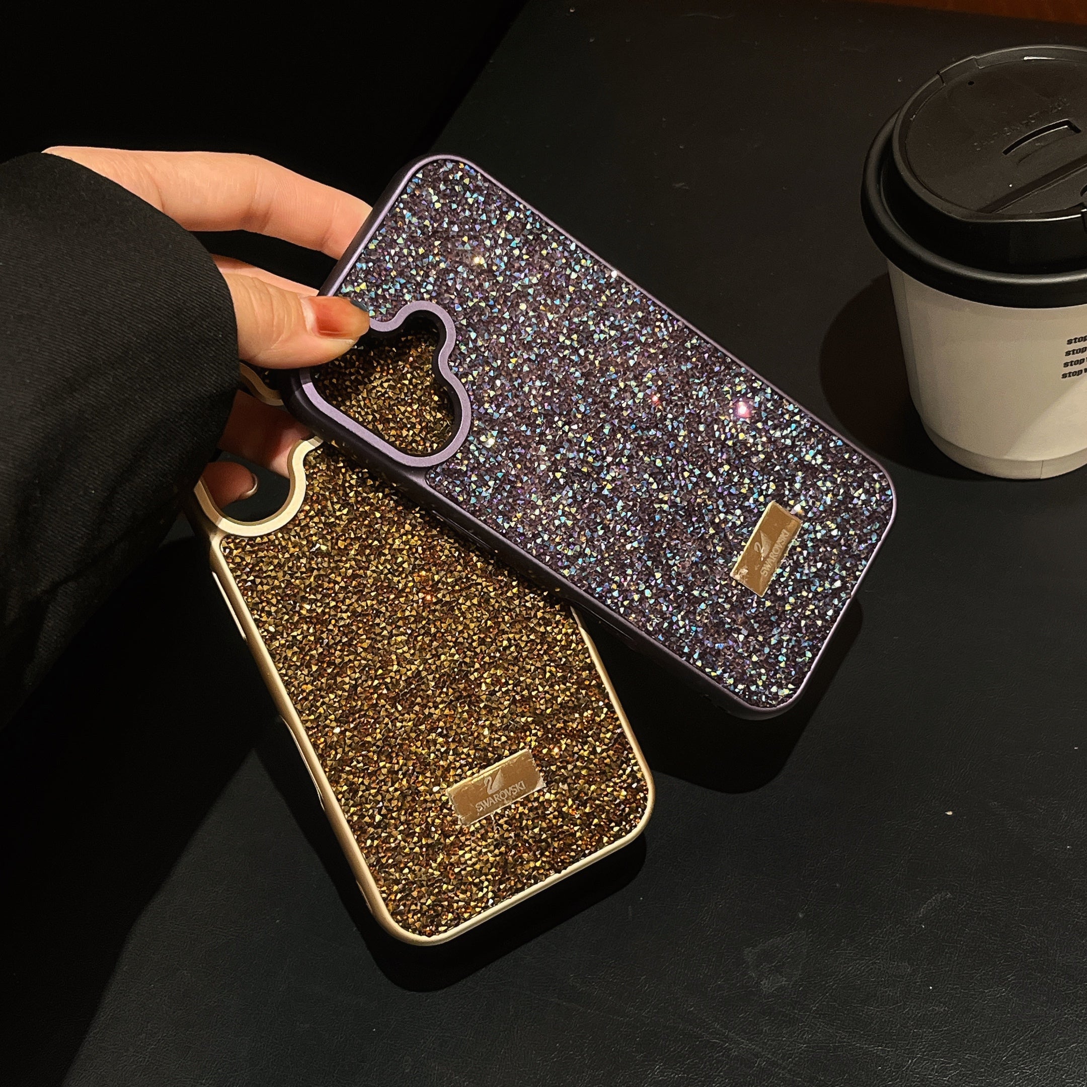 Protective Apple iPhone Back Cover - Premium Luxury Branded Rhinestone Diamond Glitter iPhone Samsung Silicone Case - Style 13