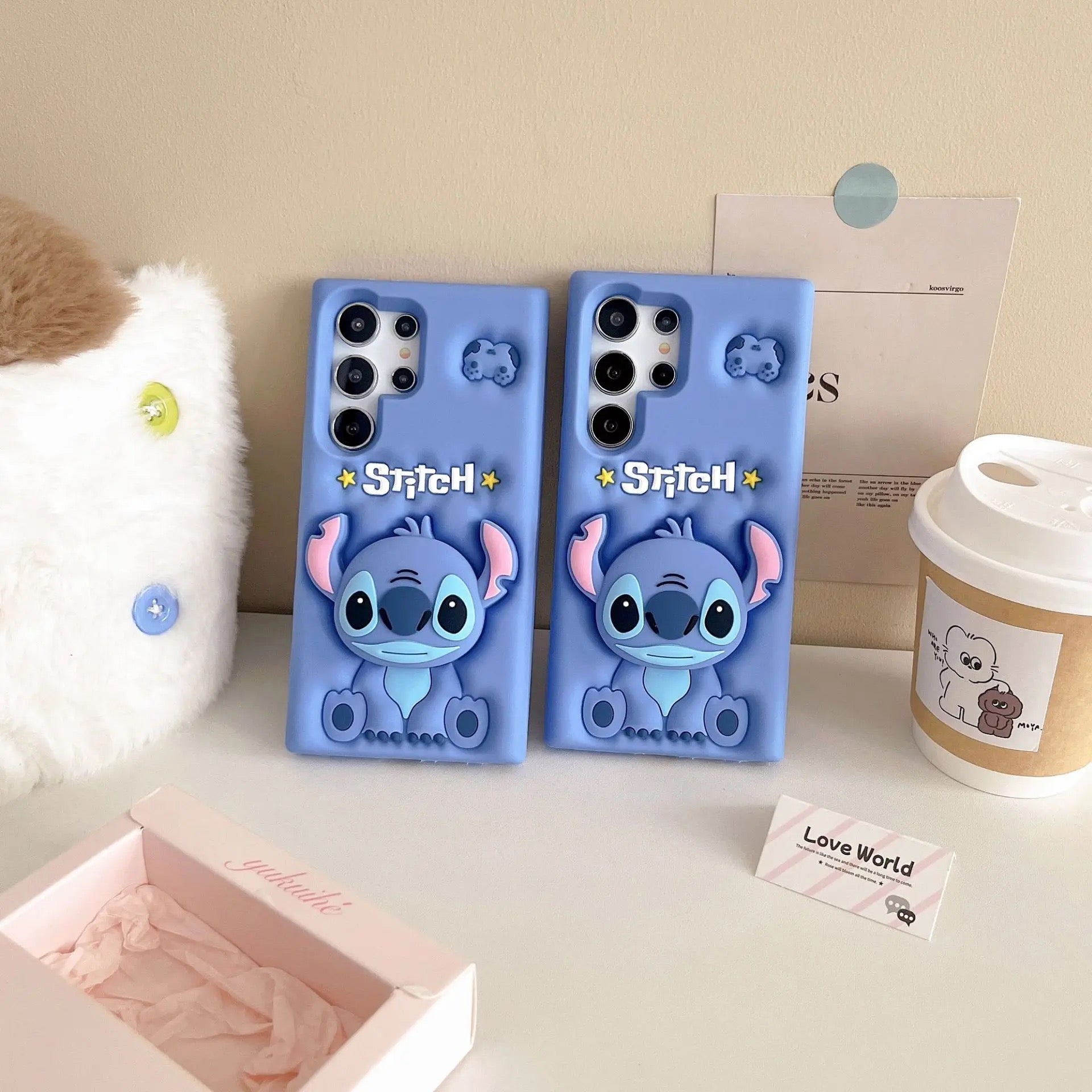Protective Apple iPhone Back Cover - 3D Stitch iPhone Samsung Attached Phone Holder Stand Rubber Silicone Case - Style 8