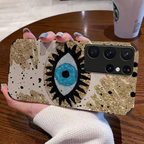 Evil Eye Samsung Black White Stripe Textured Soft Cases Mobile Case by CoverMeUp
