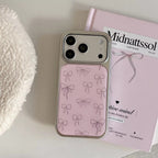 Protective Apple iPhone Back Cover - Cute Pink Bow High Quality Silver Bumper Pre-Order iPhone Case