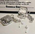 Luxury Electroplated Wavy Silver 3D Heart Charm Airpod Case Mobile Case by CoverMeUp
