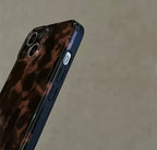 Protective Apple iPhone Back Cover - Brown Leopard Matching Phone Holder Silicone iPhone Case - Style 4