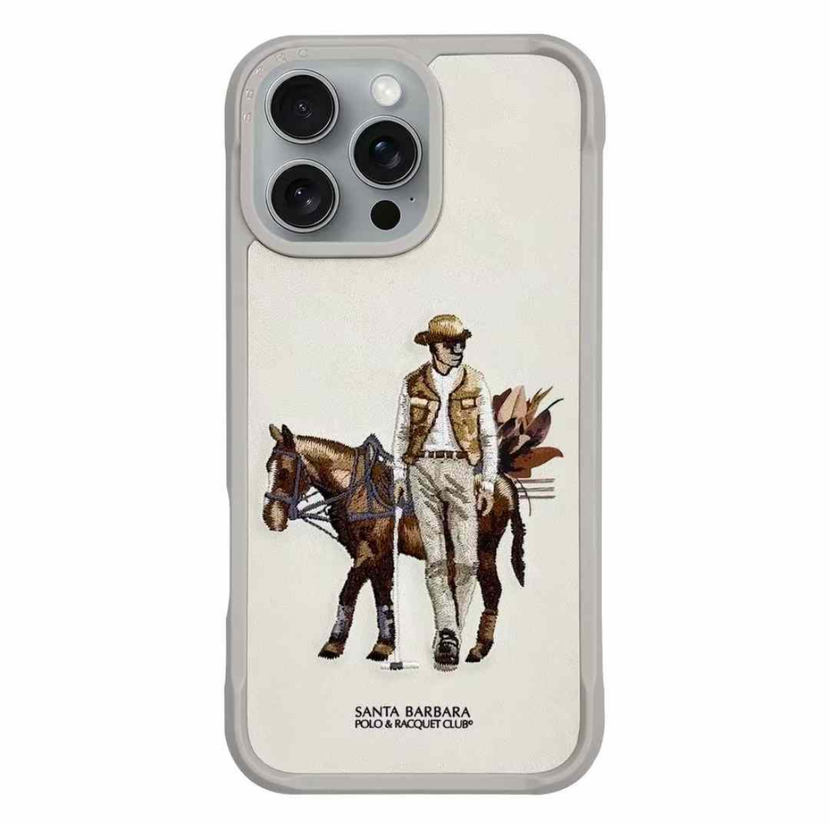 Protective Apple iPhone Back Cover - Santa Barbara Polo Raquet Club CEDRIC Series Case for iPhone 16 Pro Max (BEIGE)
