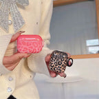 Leopard Shaded Glitter Glossy Airpod Pre-Order Case With Ring Mobile Case by CoverMeUp - Style 2
