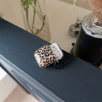 Leopard Shaded Glitter Glossy Airpod Pre-Order Case With Ring Mobile Case by CoverMeUp - Style 6