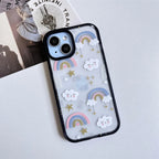 Protective Apple iPhone Back Cover - Rainbow Clouds Transparent Clear Bumper iPhone Hybrid Silicone Case - Style 3
