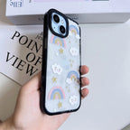 Protective Apple iPhone Back Cover - Rainbow Clouds Transparent Clear Bumper iPhone Hybrid Silicone Case - Style 5