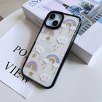 Protective Apple iPhone Back Cover - Rainbow Clouds Transparent Clear Bumper iPhone Hybrid Silicone Case - Style 2