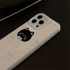 Protective Apple iPhone Back Cover - Bow Tie Kitten Bracelet Lanyard iPhone Puff Soft Case - Style 5