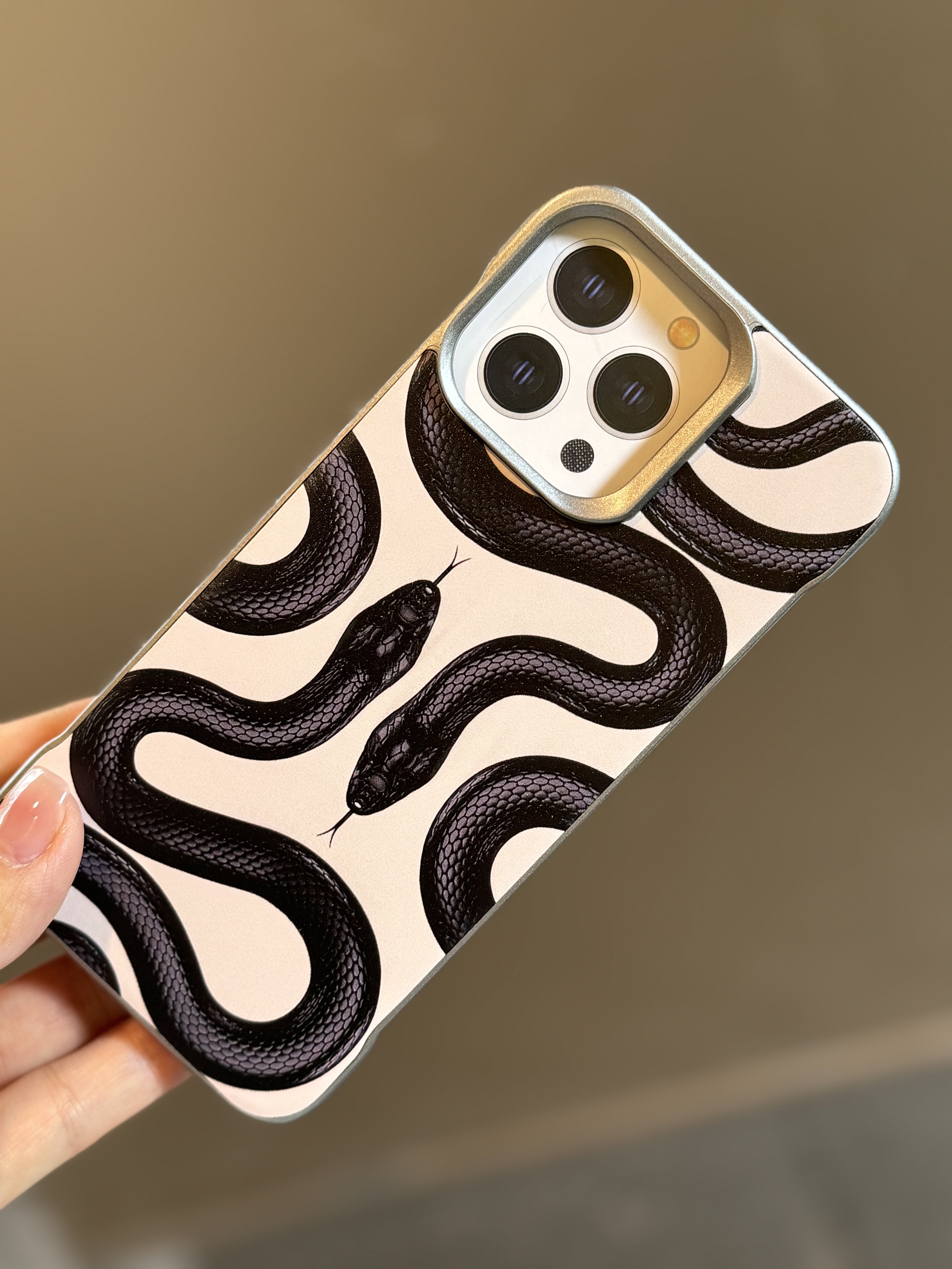 Frameless   Designer   Snake   MagSafe   Compatible   Case   For   iPhone   16   Pro   Max   (grey) for iPhone         16         Pro         Max by Covermeup