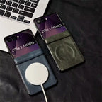 Magnetic Leather Fold Samsung Z Flip Pre-Order Case Mobile Case by CoverMeUp - Style 2