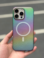 Protective Apple iPhone Back Cover - Multicolour Hard PC Aurora Effect Ultra Thin Case for iPhone 16 Pro Max (Grey)