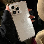 Protective Apple iPhone Back Cover - Glitter Shockproof Transparent iPhone Bling Clear Case - Style 4