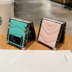 Square Premium Leather Samsung Z Flip Case Mobile Case by CoverMeUp - Style 2