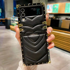 Square Premium Leather Samsung Z Flip Case Mobile Case by CoverMeUp - Style 4