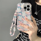 Protective Apple iPhone Back Cover - 2 in 1 Cute Bunny Laser Bracelet Lanyard Transparent iPhone Soft Case - Style 4