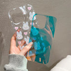 Protective Apple iPhone Back Cover - 2 in 1 Cute Bunny Laser Bracelet Lanyard Transparent iPhone Soft Case - Style 6