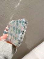 Protective Apple iPhone Back Cover - 2 in 1 Cute Bunny Laser Bracelet Lanyard Transparent iPhone Soft Case - Style 5