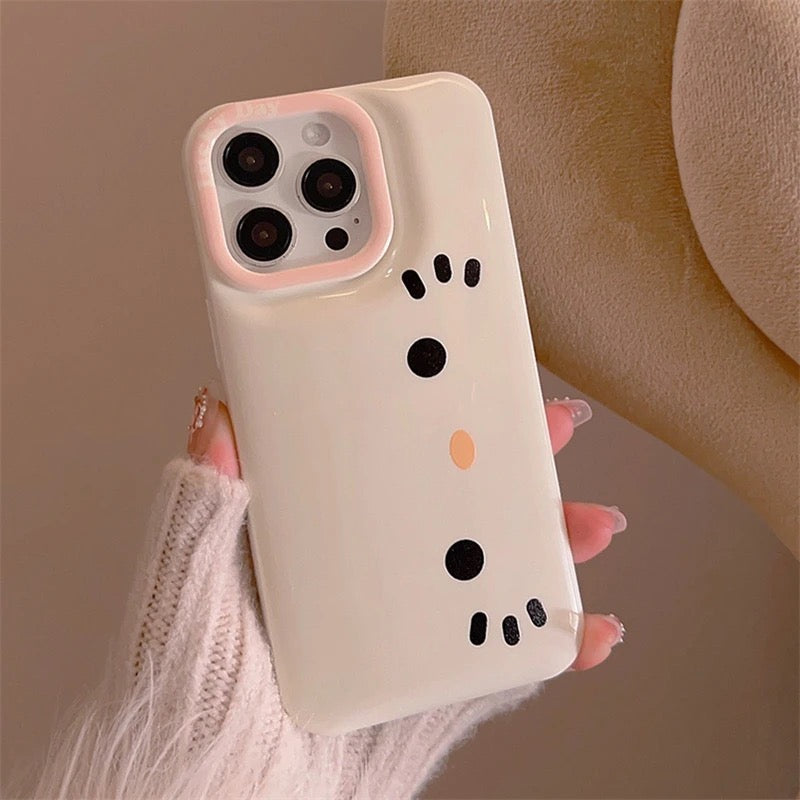 Protective Apple iPhone Back Cover - Hello Kitty Cute White Bracelet Lanyard Pink iPhone Puff Soft Case - Style 5