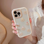 Protective Apple iPhone Back Cover - Cute Bear Brown Bracelet Lanyard White Bumper iPhone Soft Case - Style 5